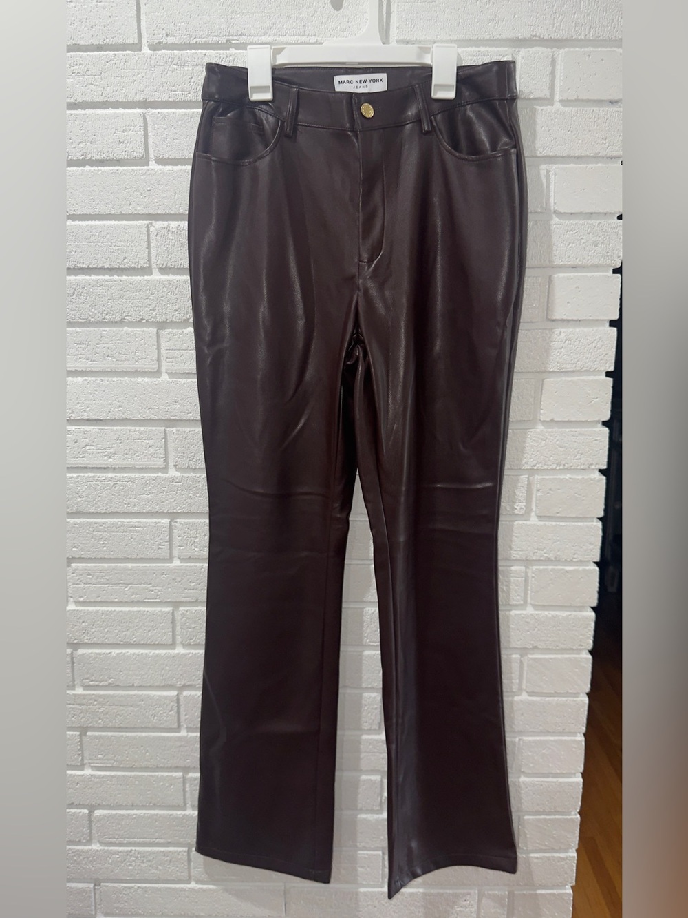 Women’s Marc New York Soft Faux Leather Pants Size 8 Color Fried Brick